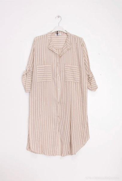 Stripe Cotton Tunic Dress - Italian