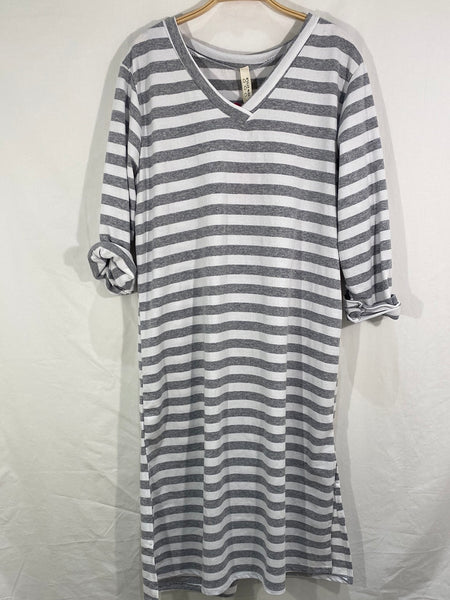 Stripe Long Cotton  Dress - Italian