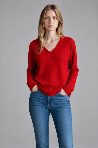 Long Sleeve V-Neck Basic Sweater