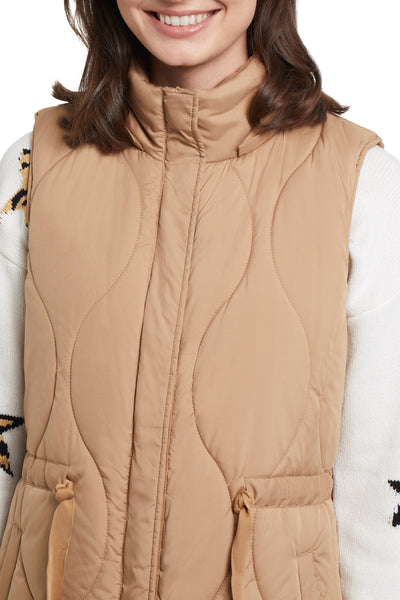 Long Puffer Vest With Removable Hood