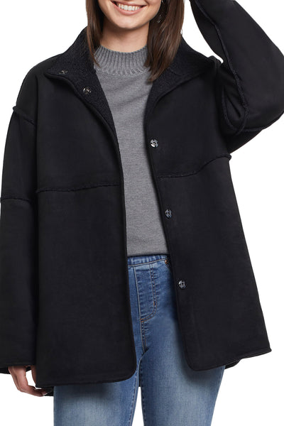 Reversible Sherpa And Faux Suede Coat