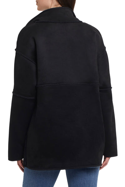 Reversible Sherpa And Faux Suede Coat