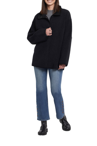 Reversible Sherpa And Faux Suede Coat