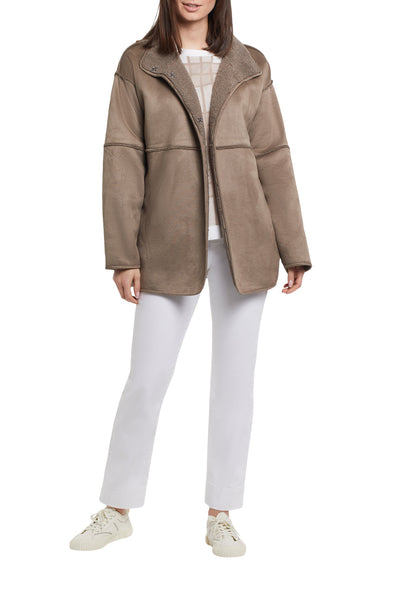 Reversible Sherpa And Faux Suede Coat