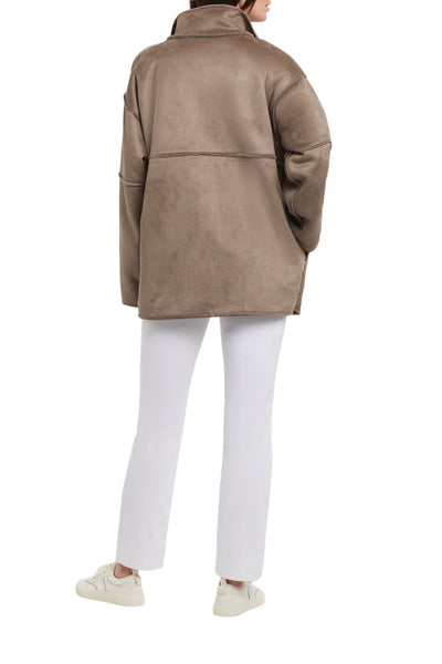 Reversible Sherpa And Faux Suede Coat