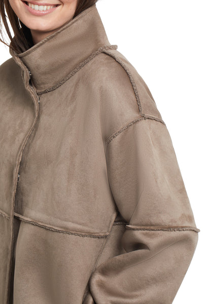 Reversible Sherpa And Faux Suede Coat