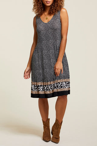 Sleeveless V-Neck Print Dress