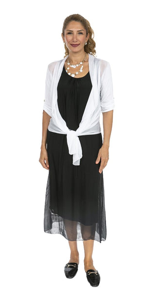 Sleeveless Long Silk Dress - Italian