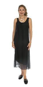 Sleeveless Long Silk Dress - Italian