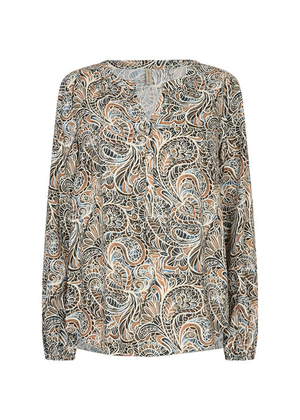 Long Sleeve Printed Blouse