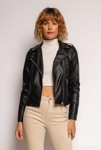 Faux-Leather Biker Jacket