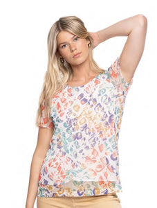 Short Sleeve Print Top