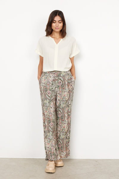 Paisley Print Wide Leg Pants