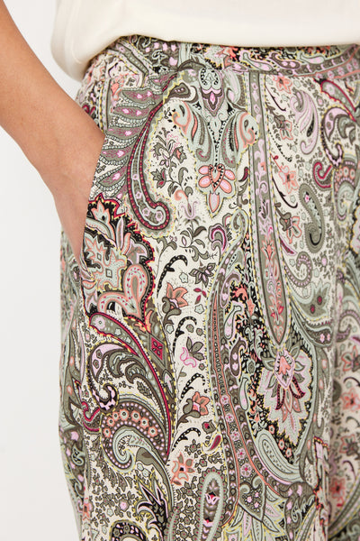 Paisley Print Wide Leg Pants