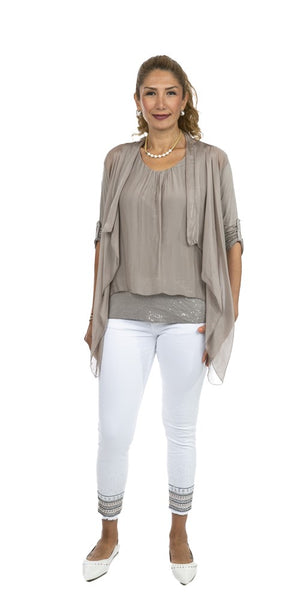 Crop Silk Cardigan - Italian