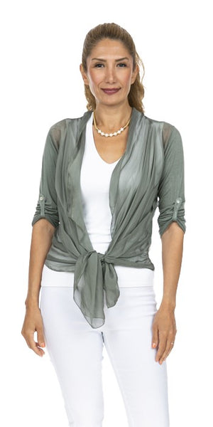 Crop Silk Cardigan - Italian