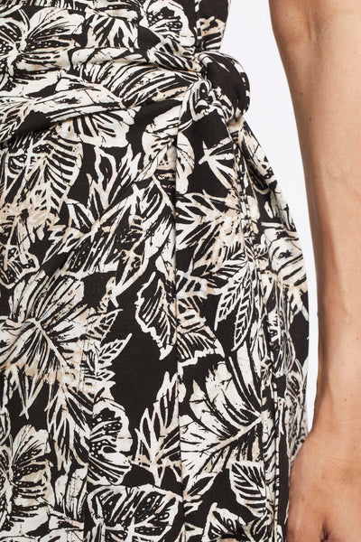 Sleeveless Wrap Print Dress