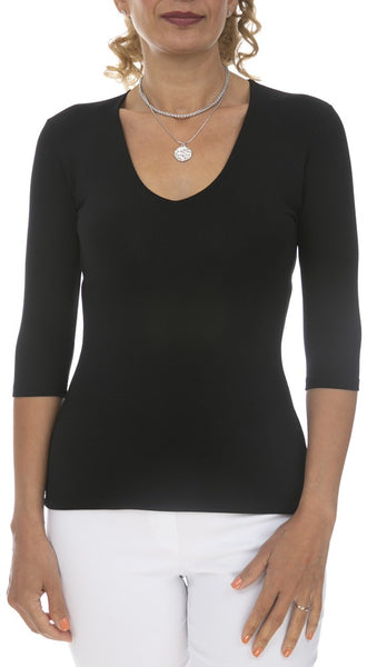 3/4 Sleeve Round Neck Top