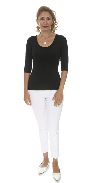 3/4 Sleeve Round Neck Top