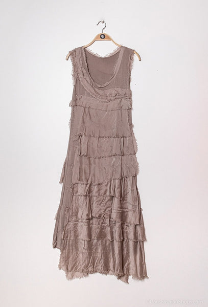 POLITA -Long Layered Silk Dress - Italian Miori Boutique POLITA -Long Layered Silk Dress - Italian Miori Boutique
