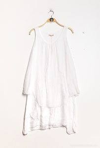 Sleeveless Layered Silk Dress - Italian