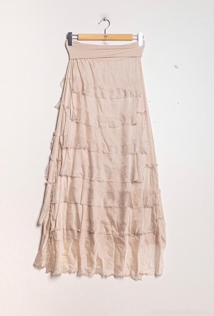 Long Layered Silk Skirt -  Italian