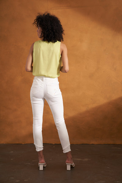 5 Pocket Ankle Jeans  Pant With Embroidery