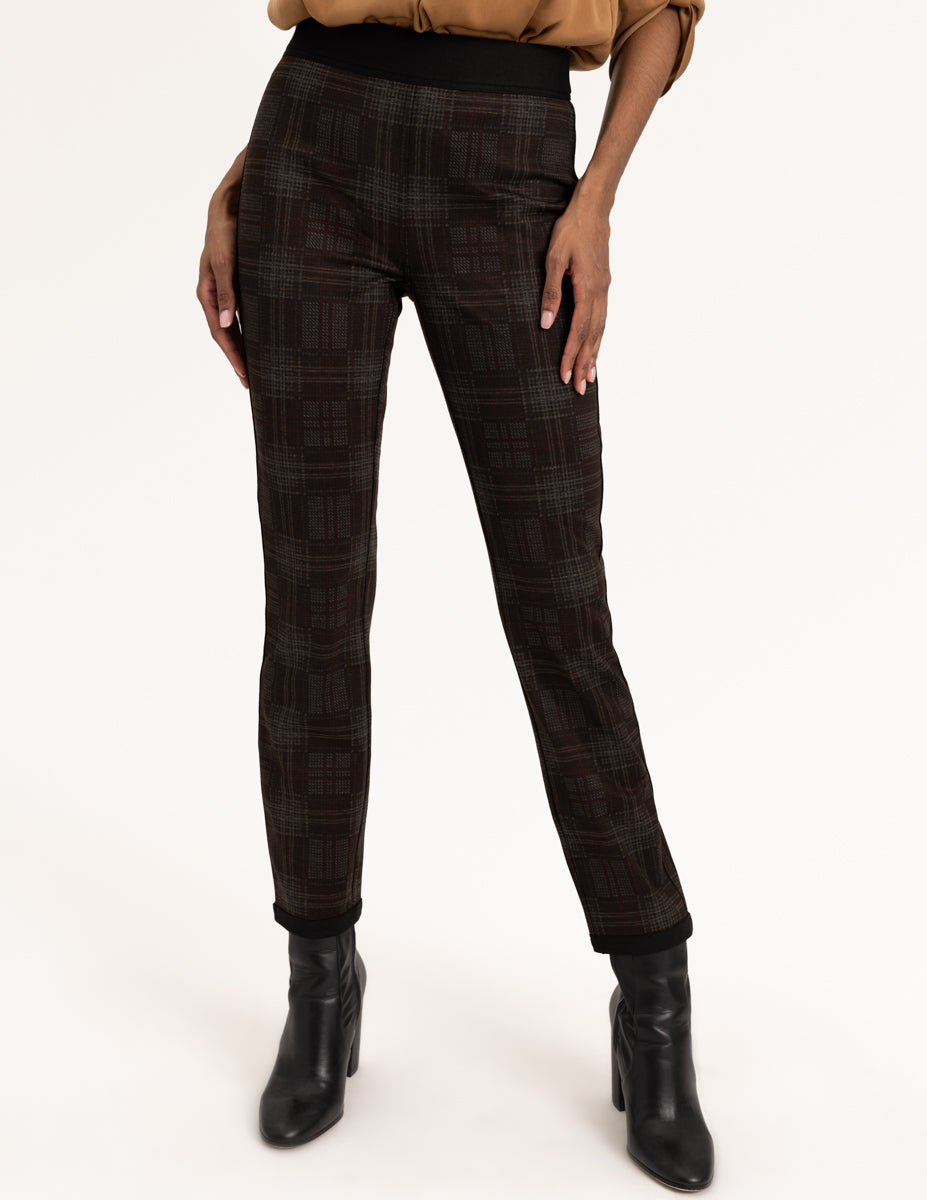 Pull-On Reversible Plaid Pants