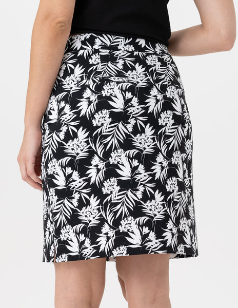 Pull-On Leaf Print Skort