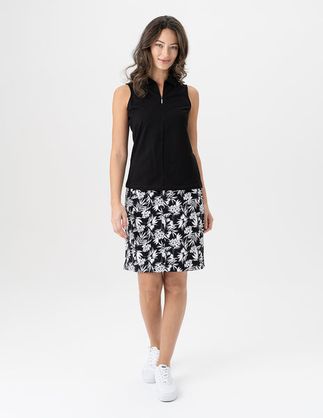 Pull-On Leaf Print Skort