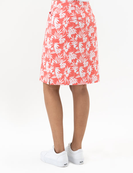 Pull-On Leaf Print Skort