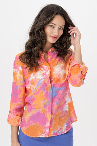 Long Sleeve Printed Blouse