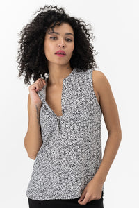 Sleeveless Floral Blouse