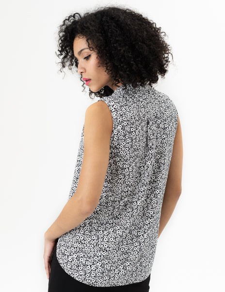 Sleeveless Floral Blouse