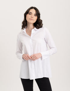 Long Sleeve Cotton Mixed Blouse