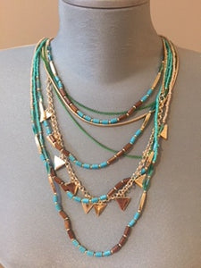 Multi Row & color Necklace