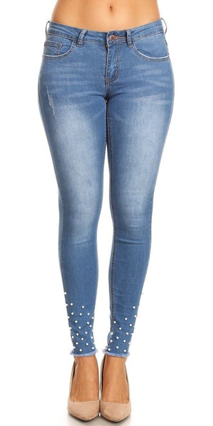 Pearl Bottom Skinny Jeans