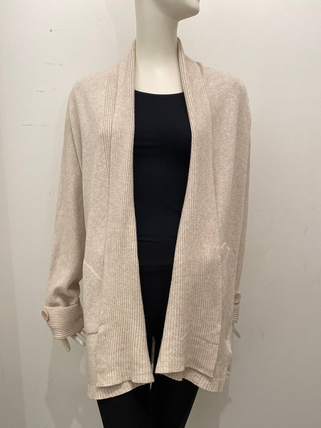Long Open Front Knit Cardigan