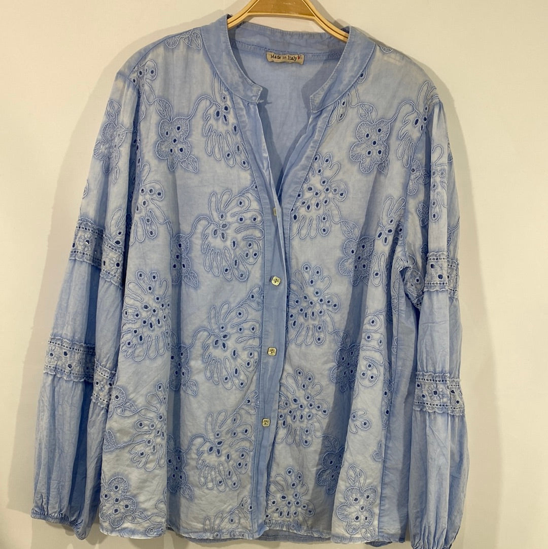Eyelet Cotton Blouse - Italian