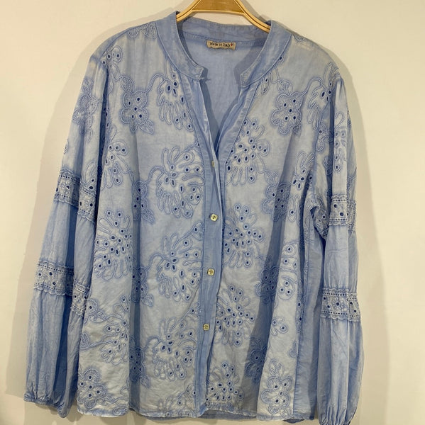 Eyelet Cotton Blouse - Italian