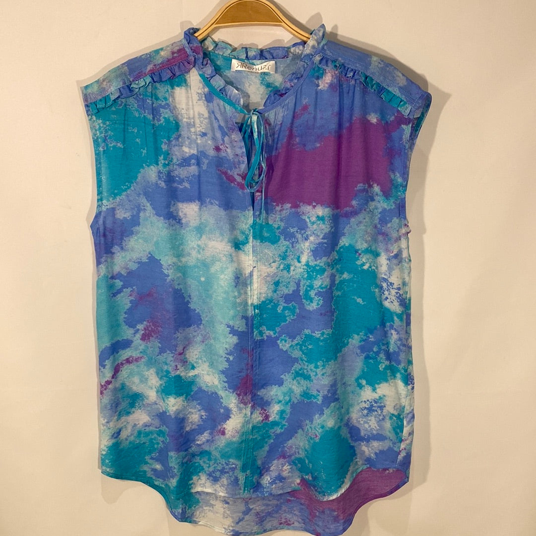 Sleeveless Printed Blouse