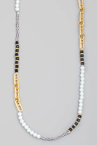 Assorted Bead Pearl Chain Necklace