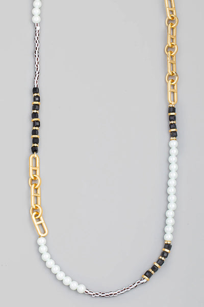 Assorted Bead Pearl Chain Necklace