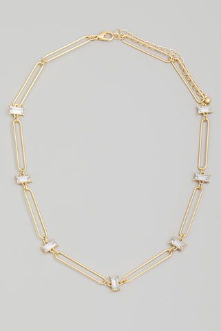 Oval Cutout Chain Necklace