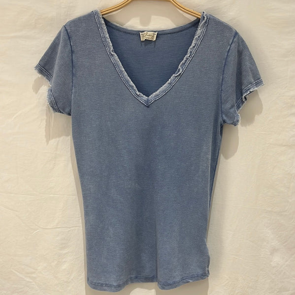 Short Sleeve V-Neck Cotton Top