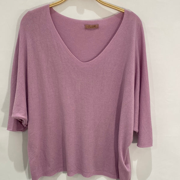 3/4 Sleeve V-Neck Sweater
