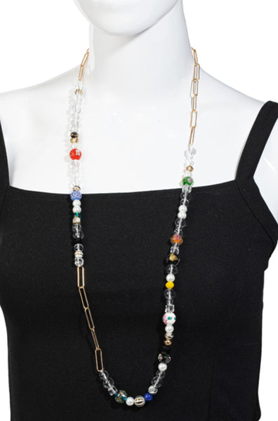 Assorted Ball Bead Chain Opera Necklace