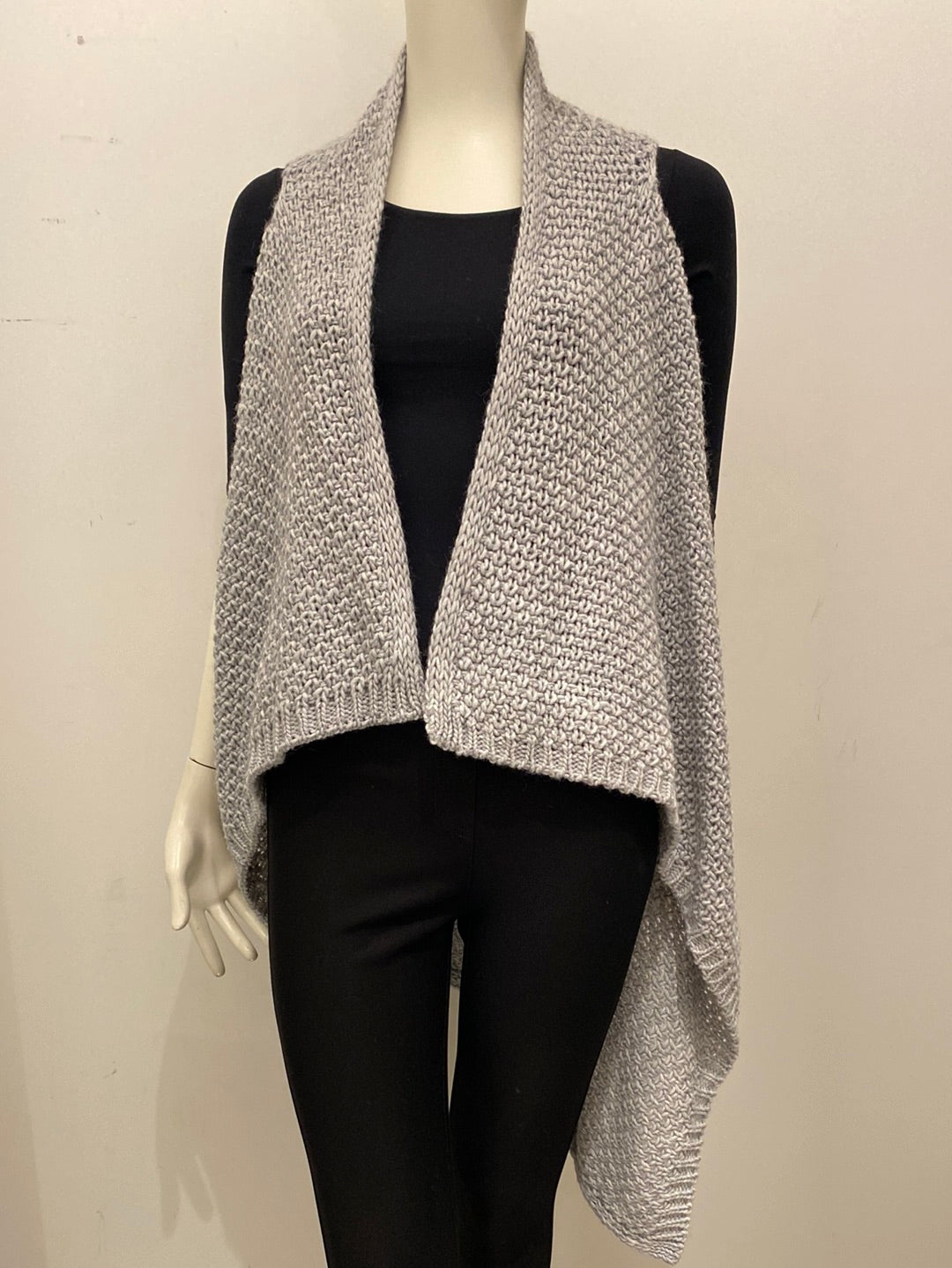 Wool Mixed Open Front Vest