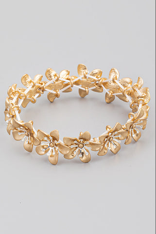 Metallic Flower Stretch Bangle