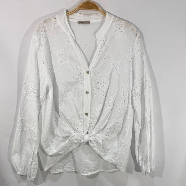 Eyelet Cotton Blouse - Italian